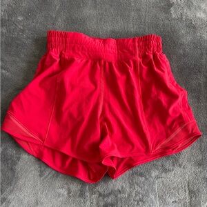Lululemon Hotty Hot High Rise Lined Short 4” | Red | Size 4